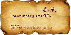 Latosinszky Arián névjegykártya